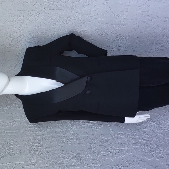 JONES NY PETITE LADIES BLACK DOUBLE BREASTED FORMAL TUXEDO BLAZER - Picture 11 of 17